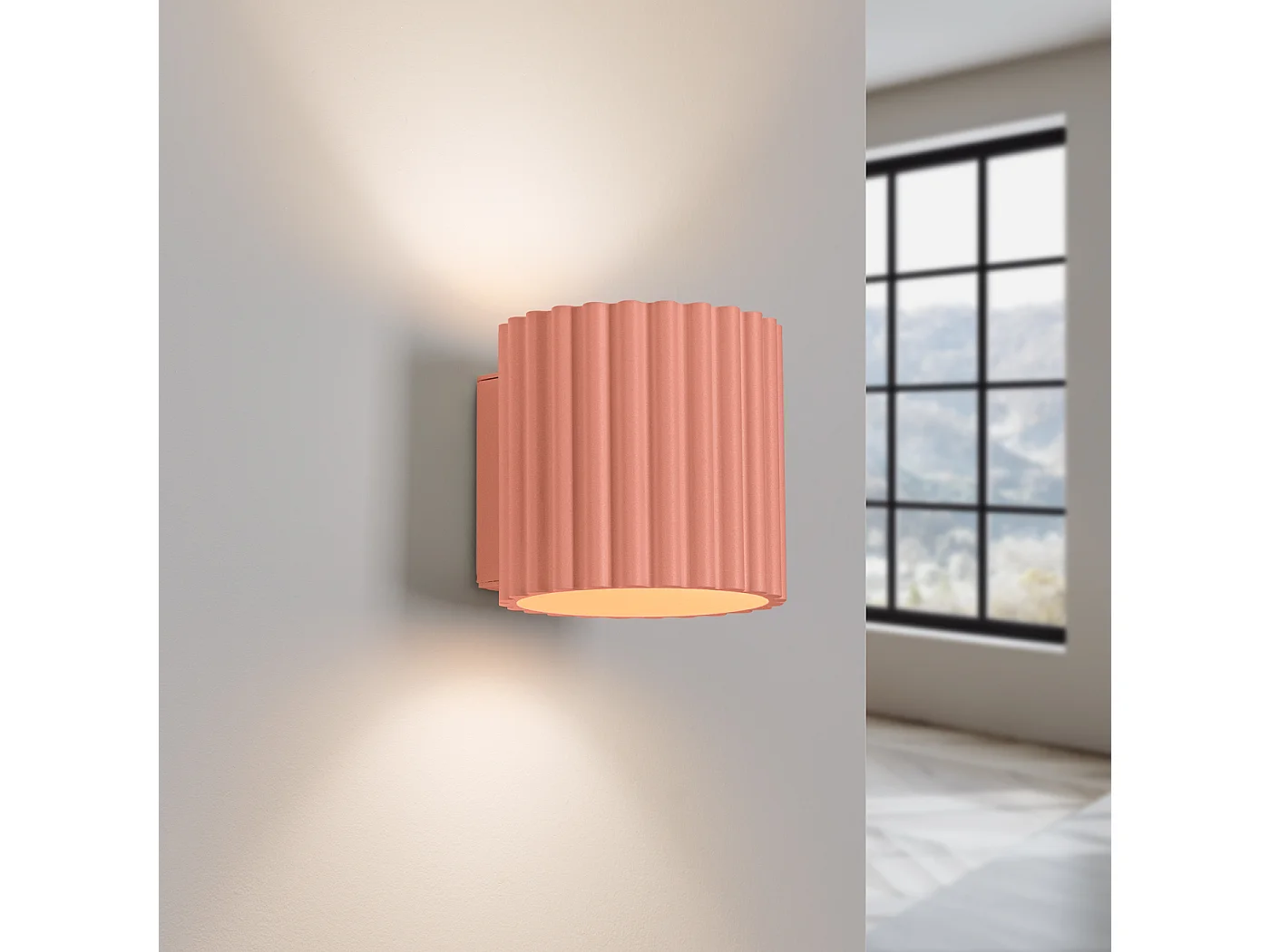 Applique Aura Minimaliste En Aluminium - 1 Sources Lumineuses - L.10 X H.10 Cm - Pêche