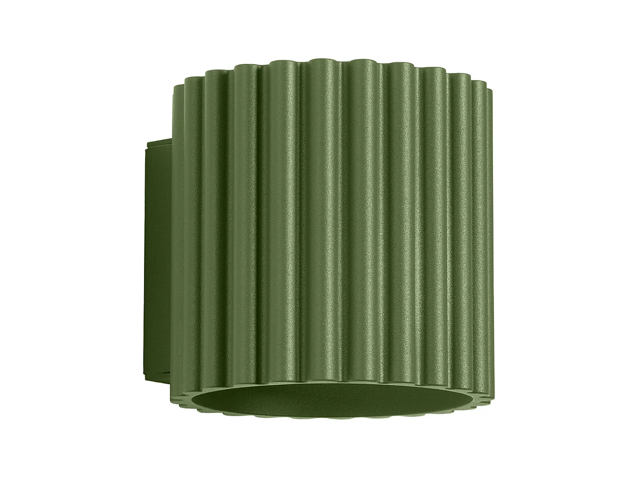 Lampa Ścienna Minimalistyczny Aura, Aluminium - 1 Źródło - L.10 X H.10 Cm - Zielony Oliwkowy