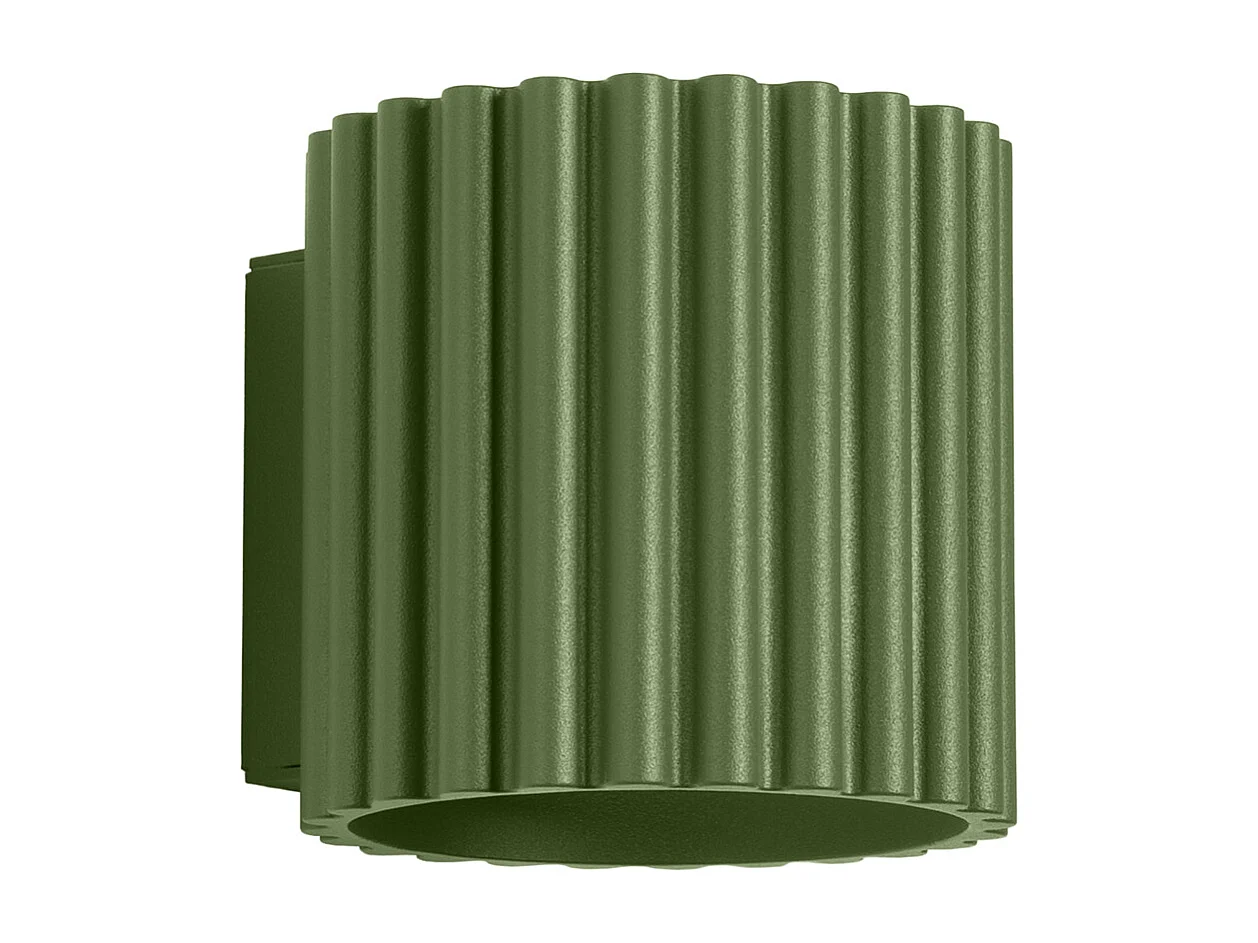 Lampa Ścienna Minimalistyczny Aura, Aluminium - 1 Źródło - L.10 X H.10 Cm - Zielony Oliwkowy