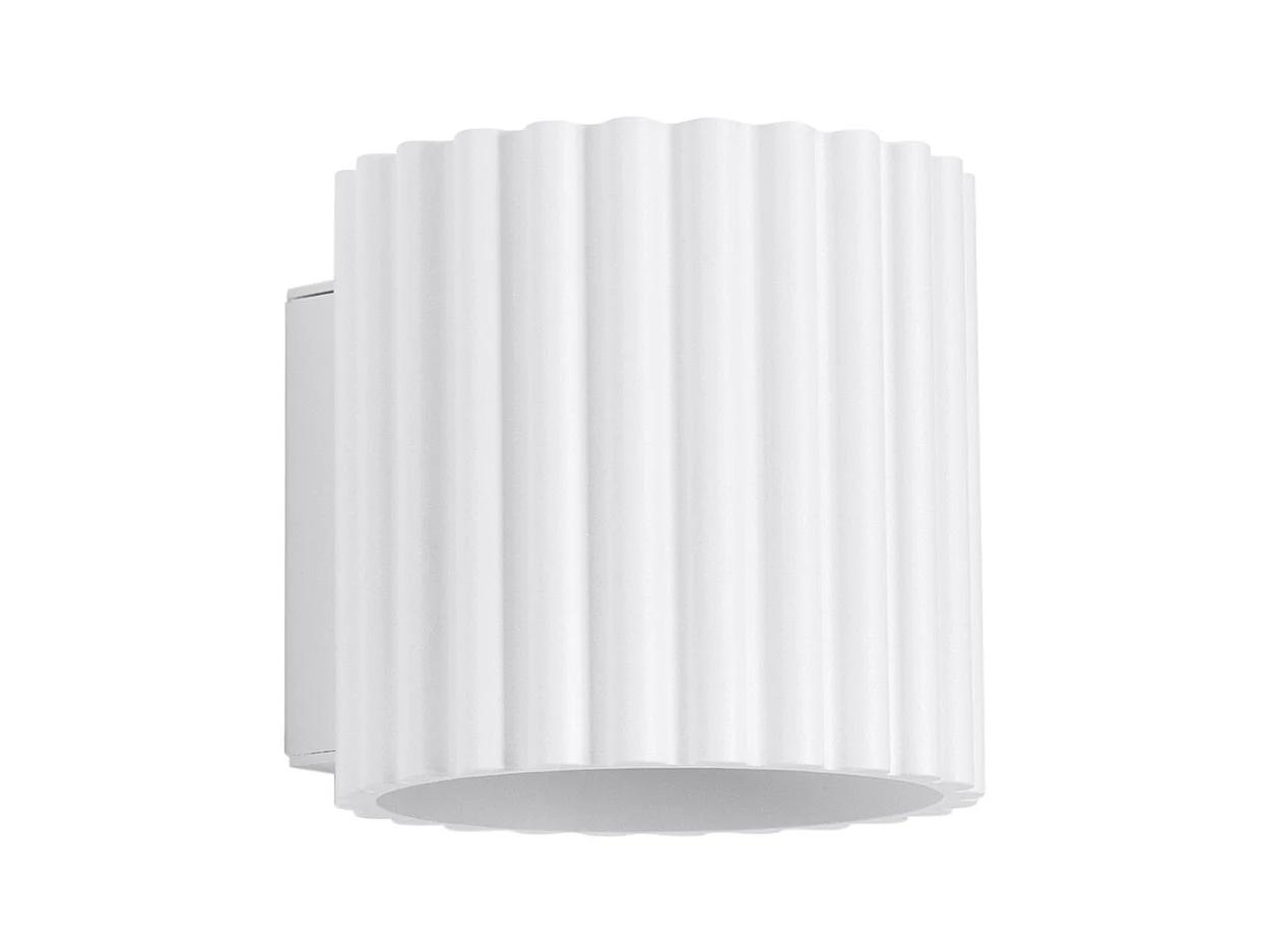 Lampada Da Parete Aura Minimalist Di Alluminio - 1 Sorgenti Luminose - L.10 X A.10 Cm - Bianco