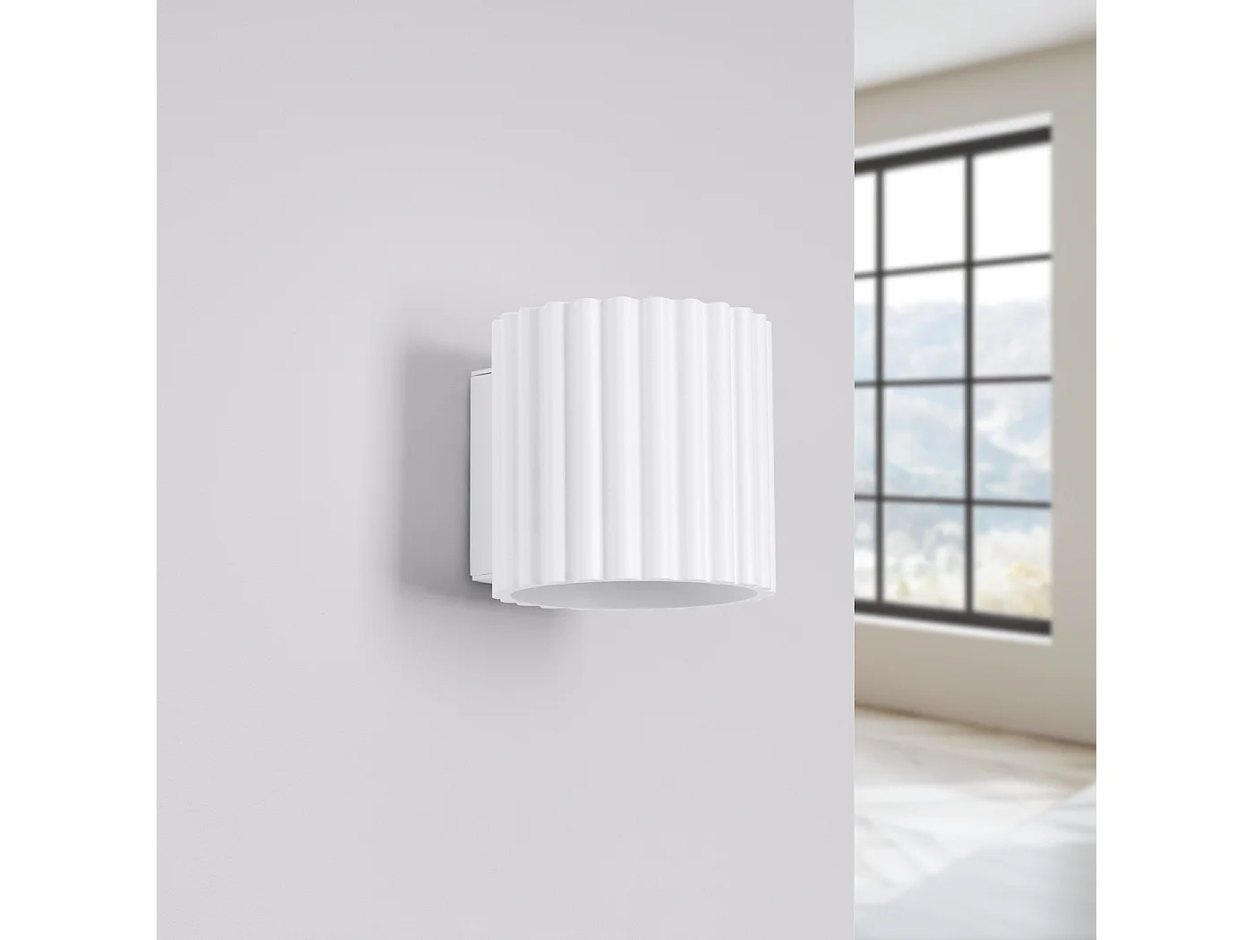 Wandleuchte Aura Minimalistisch Aus  Aluminium - 1 Lichtquellen - L.10 X H. Cm - Weiß