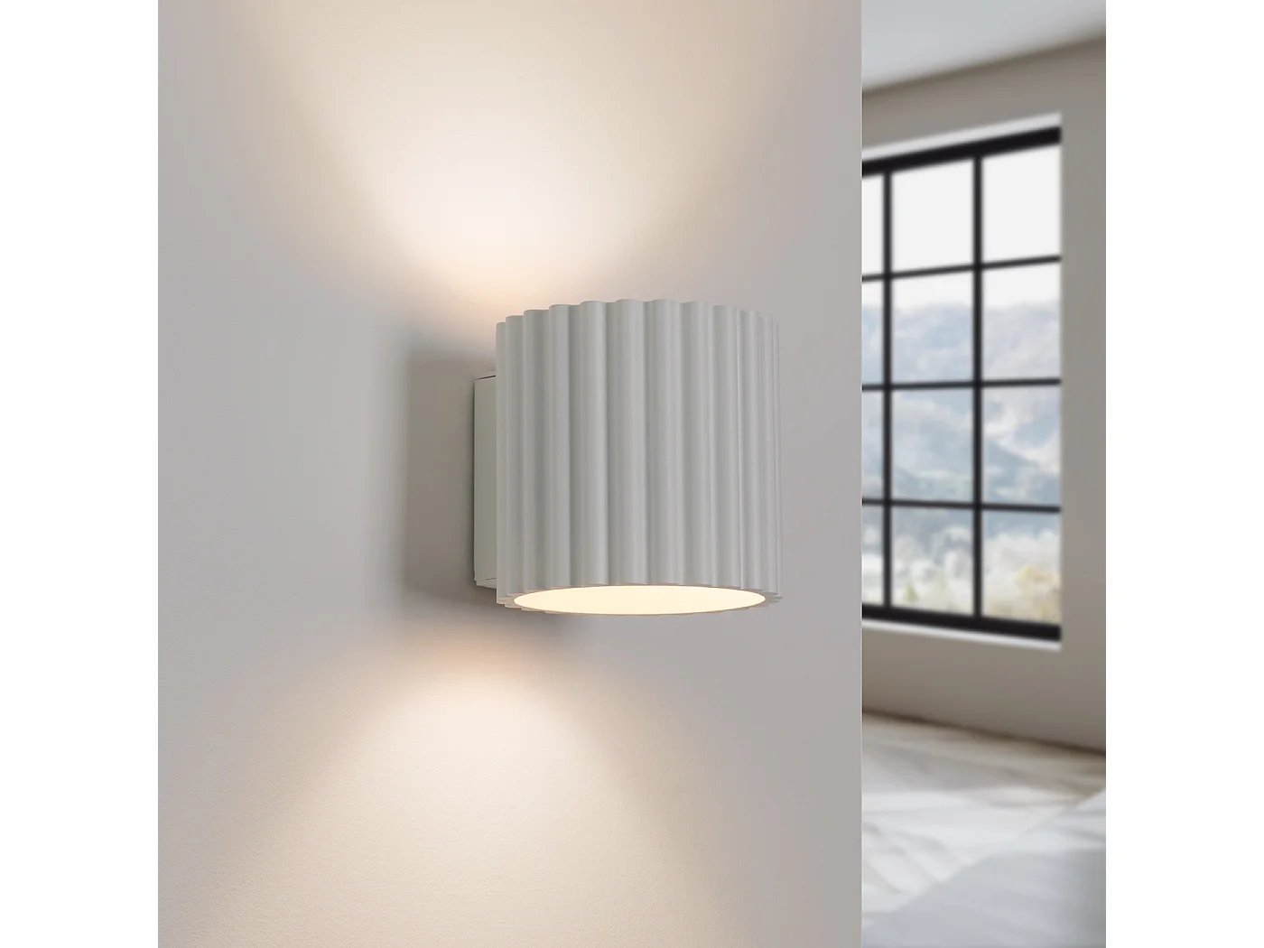 Wandleuchte Aura Minimalistisch Aus  Aluminium - 1 Lichtquellen - L.10 X H. Cm - Weiß