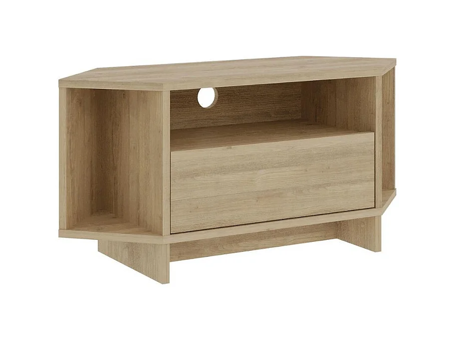 Porta TV angolare Viva colore Rovere 95.7x35.4x45.3H – Design Funzionale per spazi intelligenti