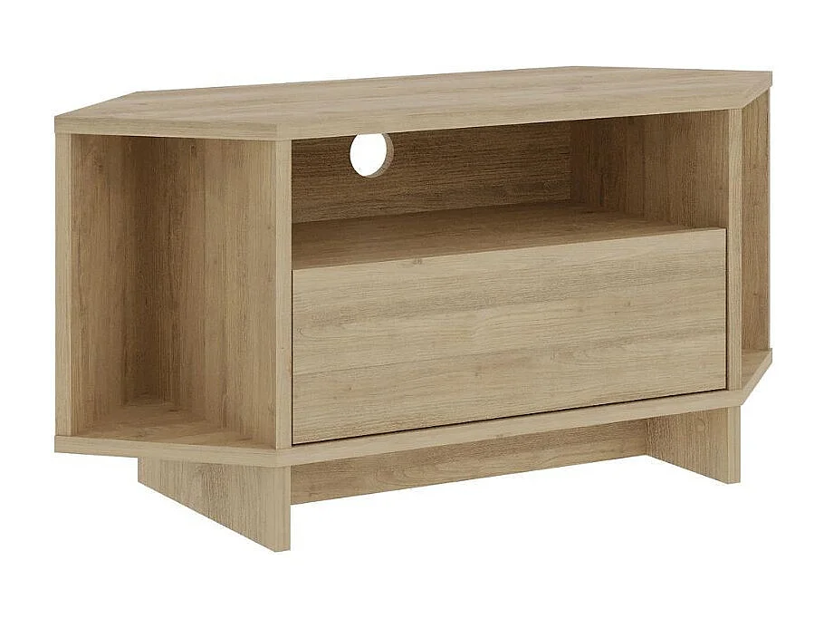 Porta TV angolare Viva colore Rovere 95.7x35.4x45.3H – Design Funzionale per spazi intelligenti