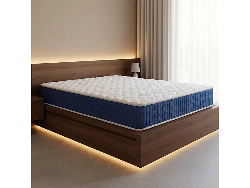 Materasso matrimoniale 160x190x25H in schiuma poliuretanica e memory Palladio blu