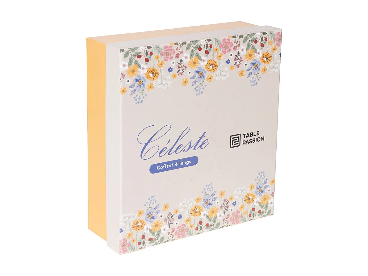Coffret de 4 mugs Céleste 38 cl