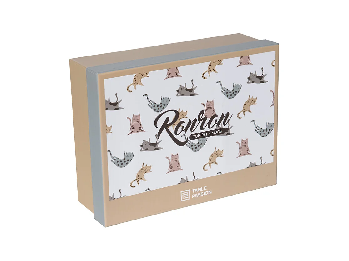 Coffret de 4 mugs Ronron 35 cl