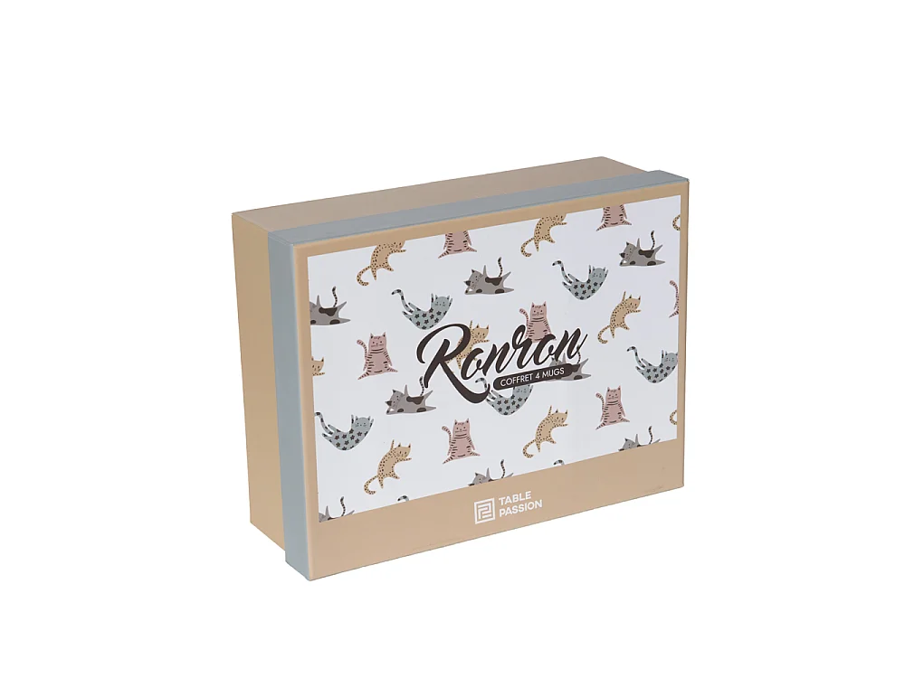 Coffret de 4 mugs Ronron 35 cl