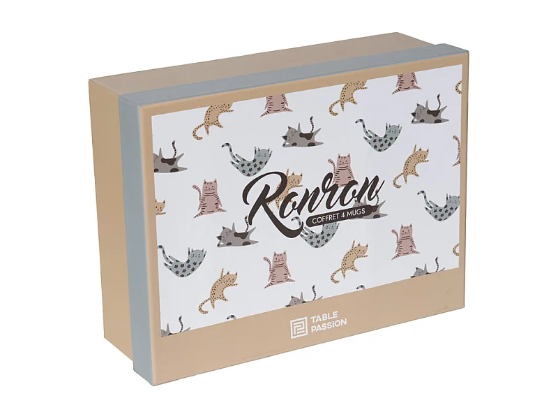 Coffret de 4 mugs Ronron 35 cl