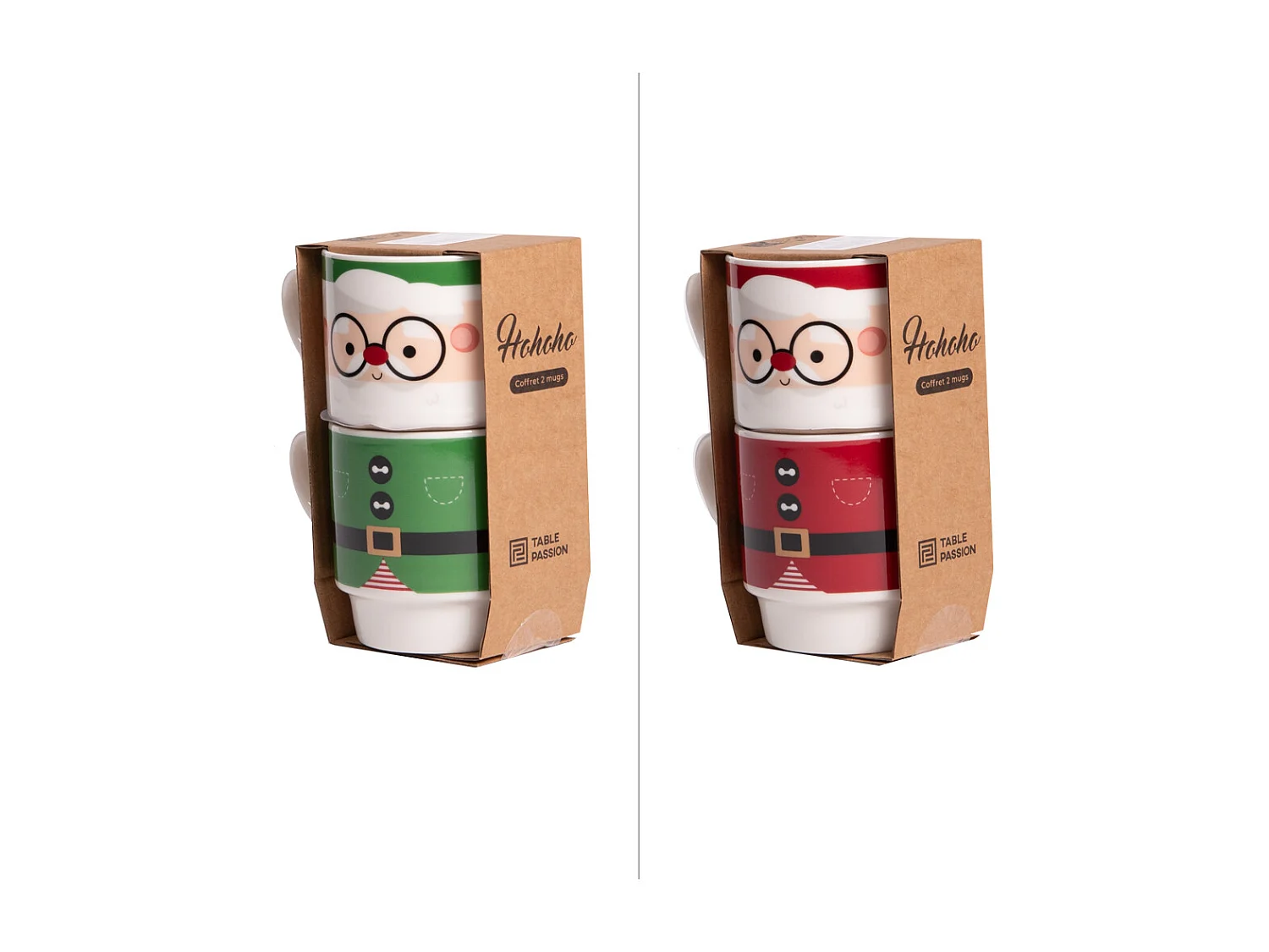 Coffret 2 mugs Hohoho