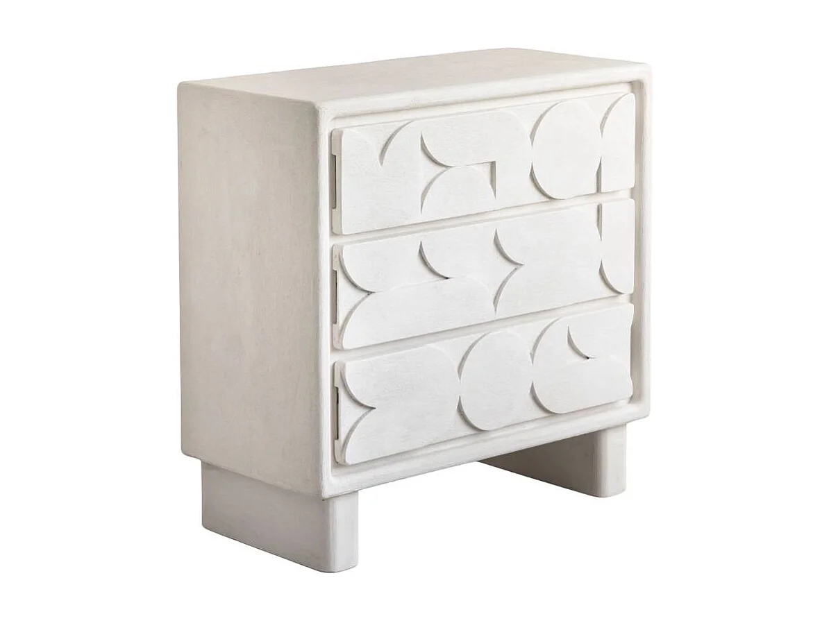 Commode en bois effet béton blanc Danaé