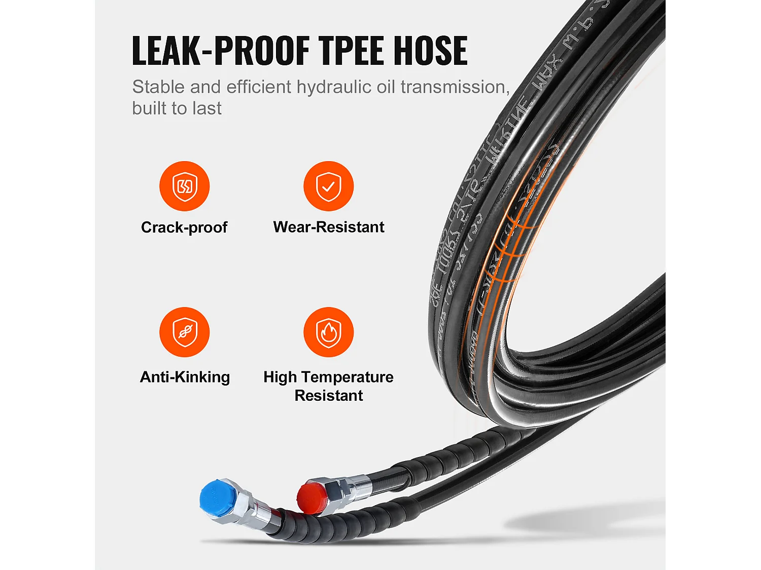 Kit de Tuyau de Direction Hydraulique SucceBuy de 610cm pour Bateau à Direction Hors-bord, TPEE, Compatibles avec le Système de Direction Hors-bord Marin