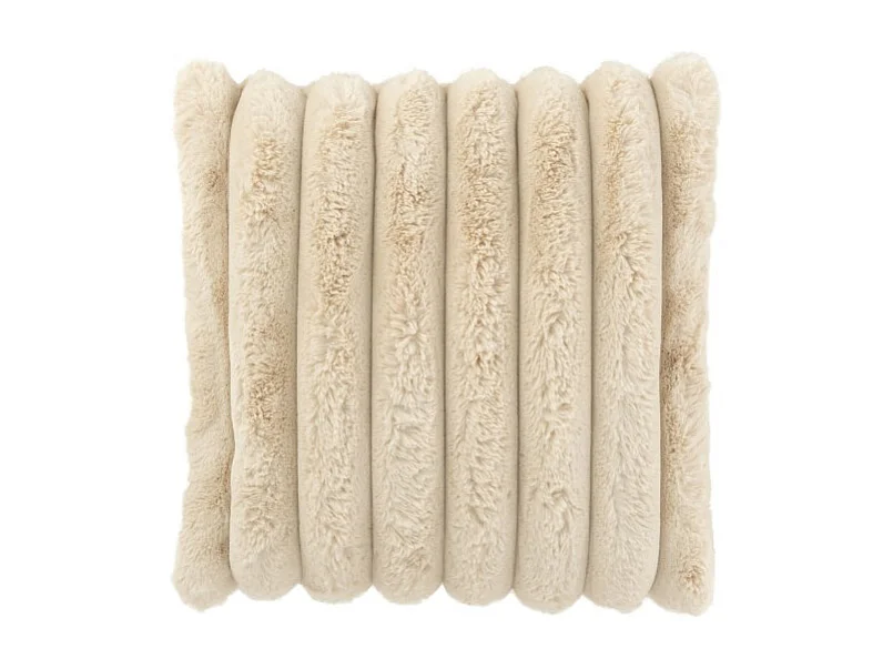 Cojín cuadrado de poliéster beige 45x45x18 cm