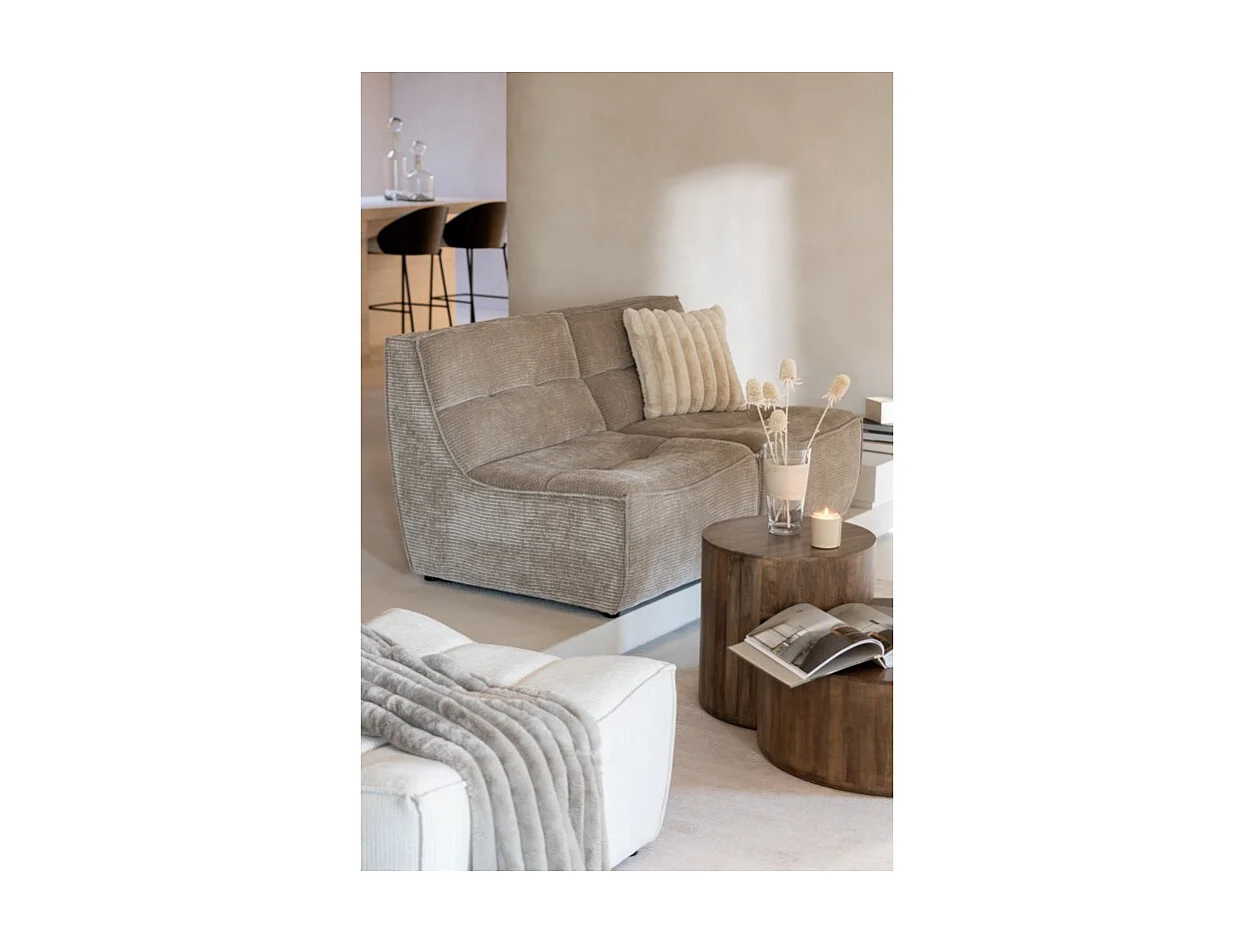 Cojín cuadrado de poliéster beige 45x45x18 cm