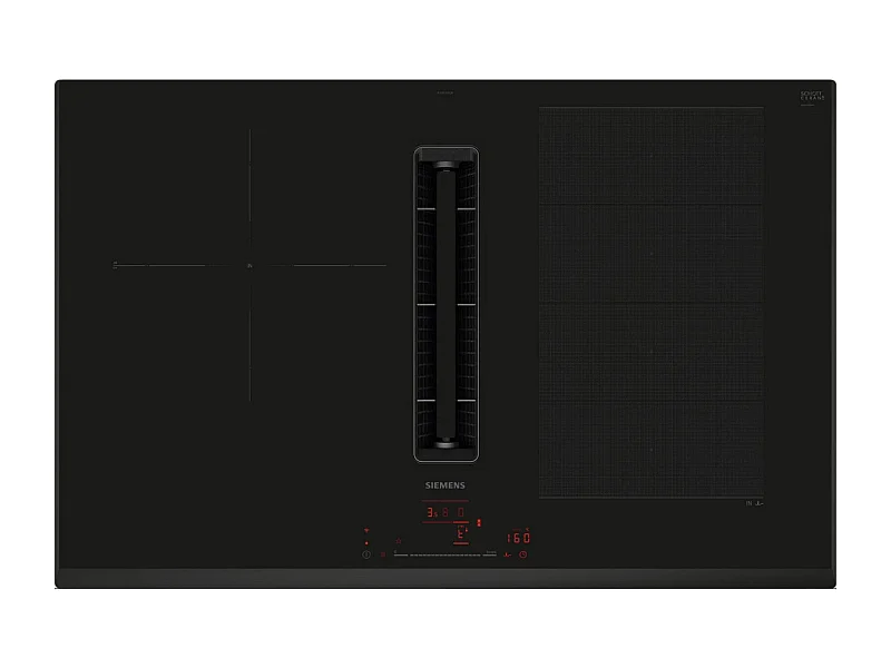 Siemens Table de cuisson aspirante induction 80cm 4 feux 7400w noir - EX851HJ26E