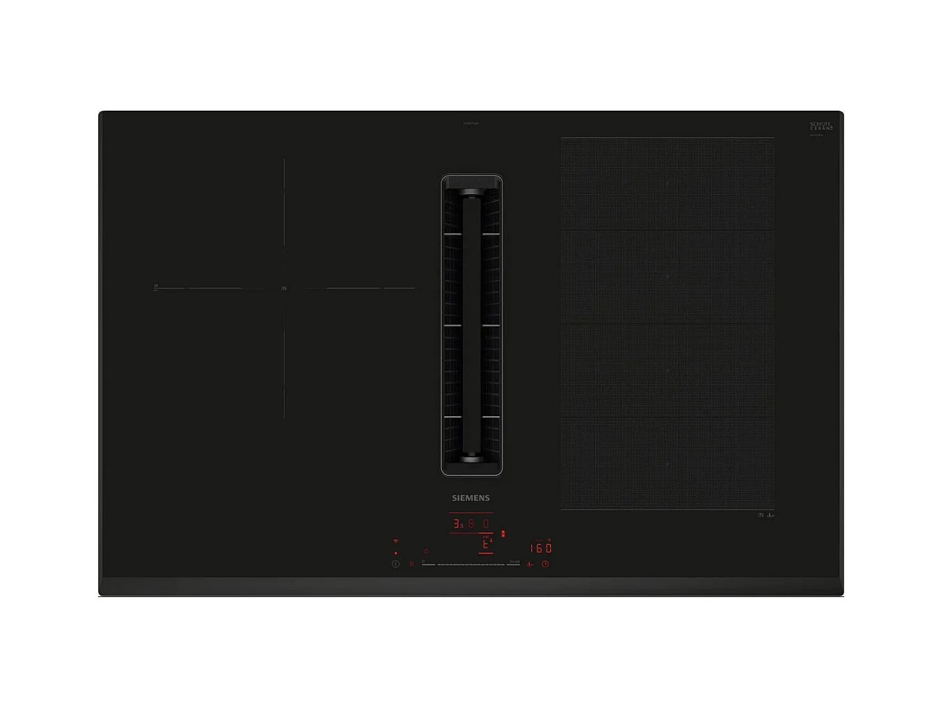 Siemens Table de cuisson aspirante induction 80cm 4 feux 7400w noir - EX851HJ26E
