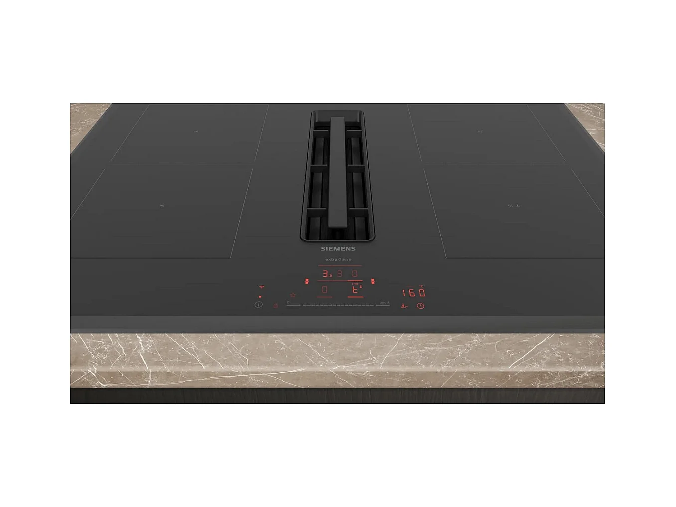 Siemens Table de cuisson aspirante induction 80cm 4 feux 7400w noir - EX851HJ26E