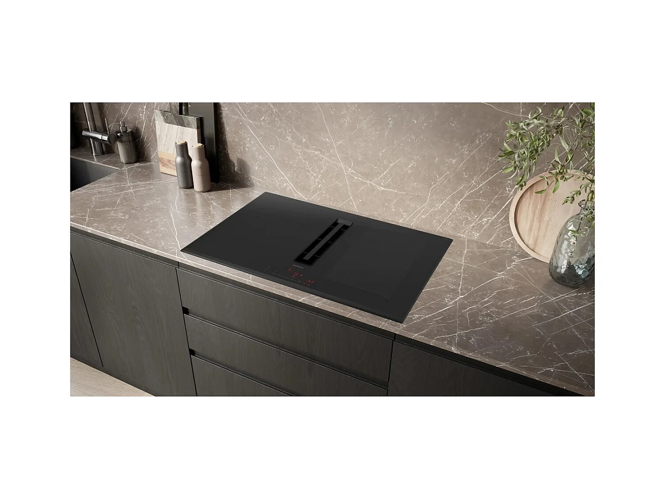 Siemens Table de cuisson aspirante induction 80cm 4 feux 7400w noir - EX851HJ26E