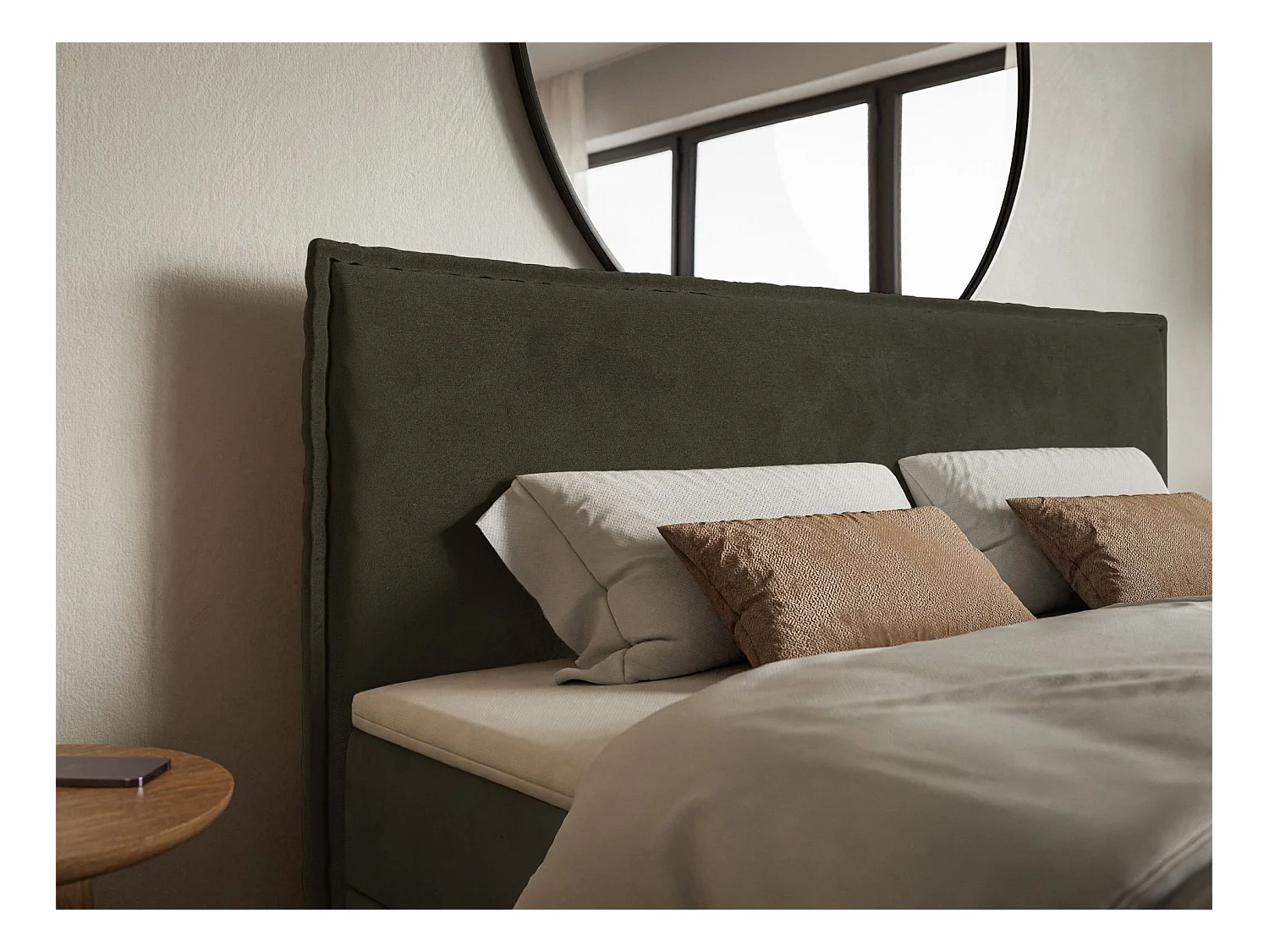 Boxspringbed 180x200 cm met topper en opbergruimte – waterafstotend velours – donkergroen – SOFTIE