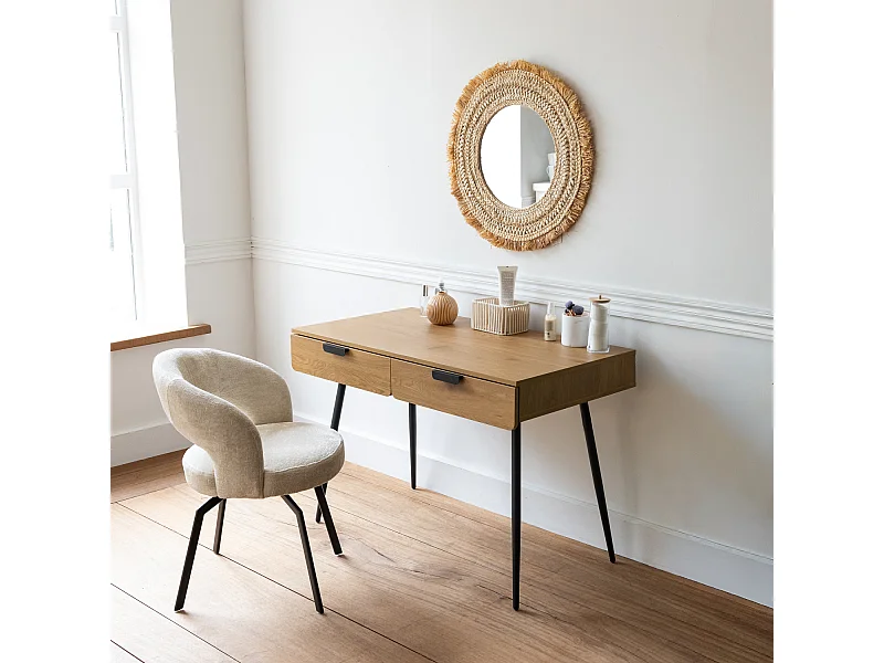 Bureau en bois 2 tiroirs LOUIS - HAPPY GARDEN