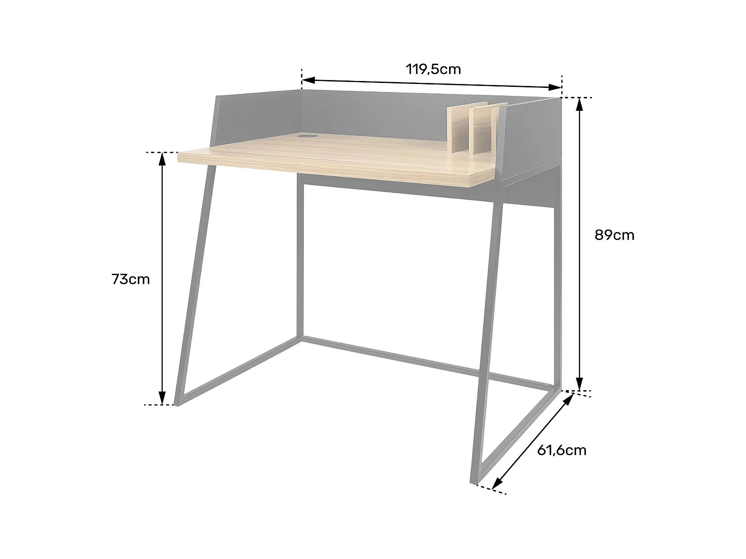 Bureau bois et noir CHARLES - HAPPY GARDEN