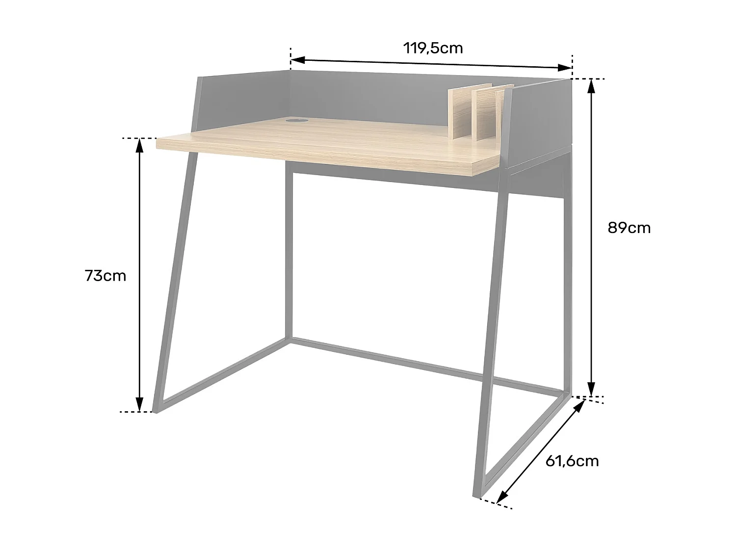Bureau bois et noir CHARLES - HAPPY GARDEN