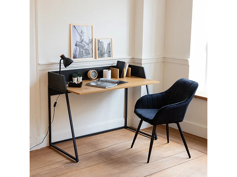 Bureau bois et noir CHARLES - HAPPY GARDEN