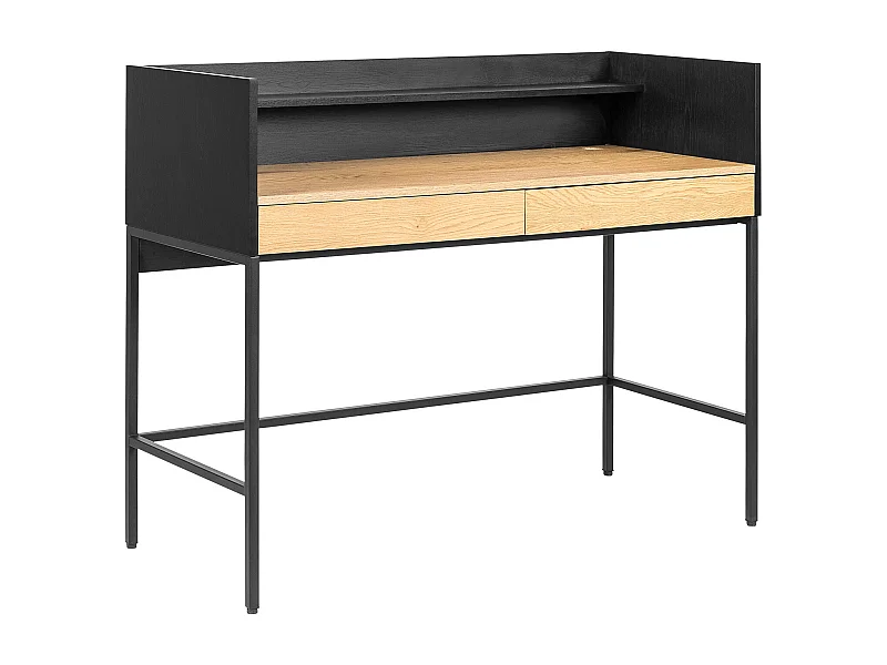 Escritorio ARTHUR 2 cajones madera y negro - HAPPY GARDEN