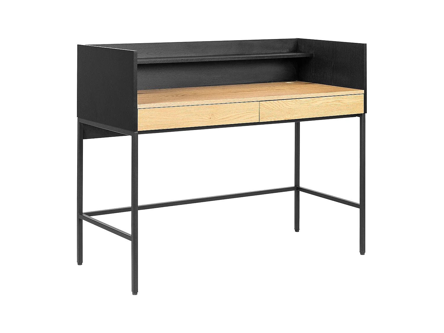 Bureau bois et noir 2 tiroirs ARTHUR - HAPPY GARDEN