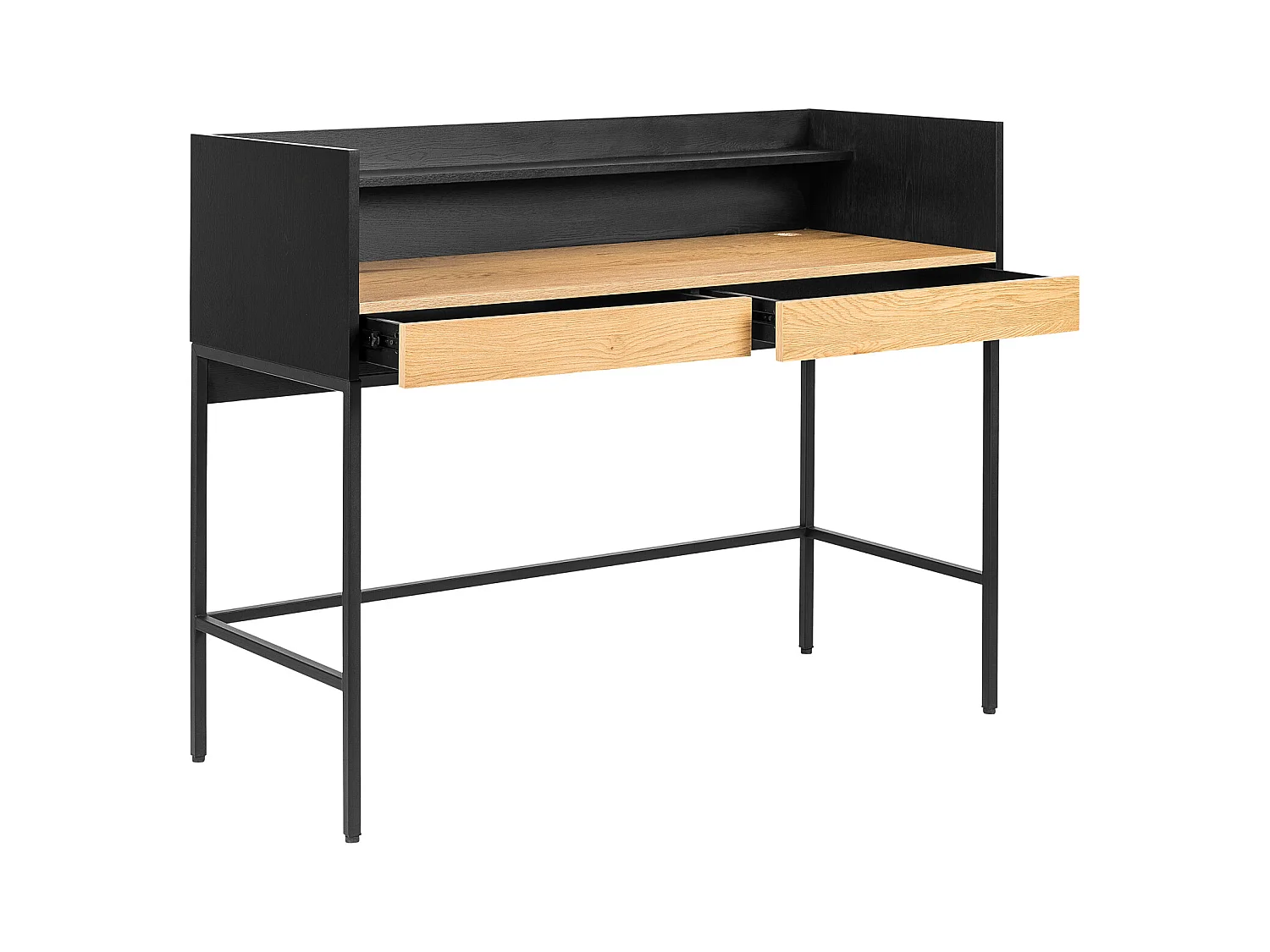 Bureau bois et noir 2 tiroirs ARTHUR - HAPPY GARDEN