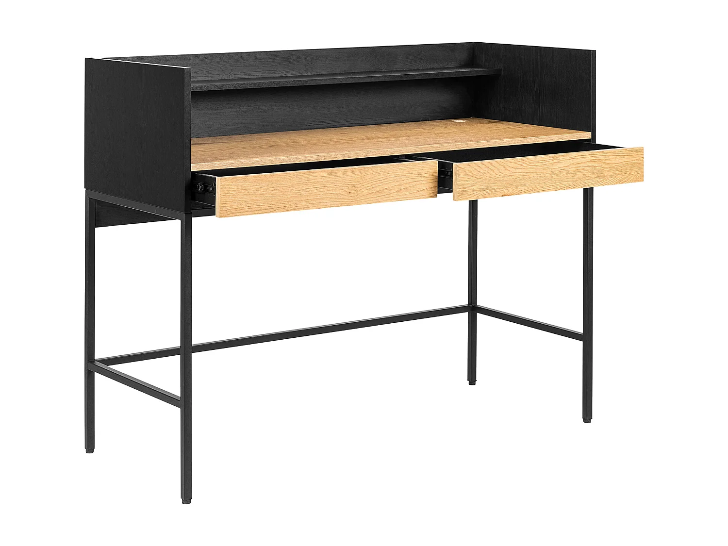 Bureau bois et noir 2 tiroirs ARTHUR - HAPPY GARDEN