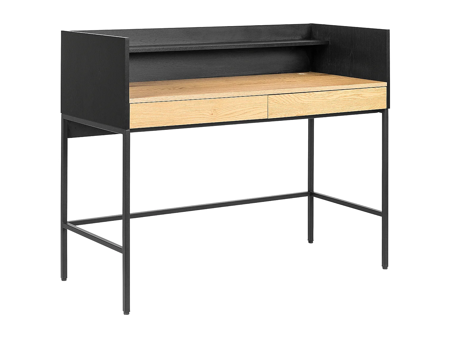Bureau bois et noir 2 tiroirs ARTHUR - HAPPY GARDEN