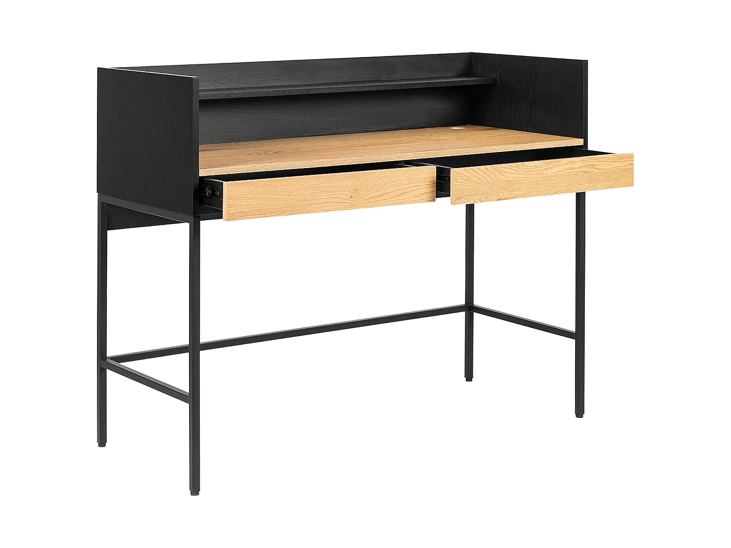 Bureau bois et noir 2 tiroirs ARTHUR - HAPPY GARDEN
