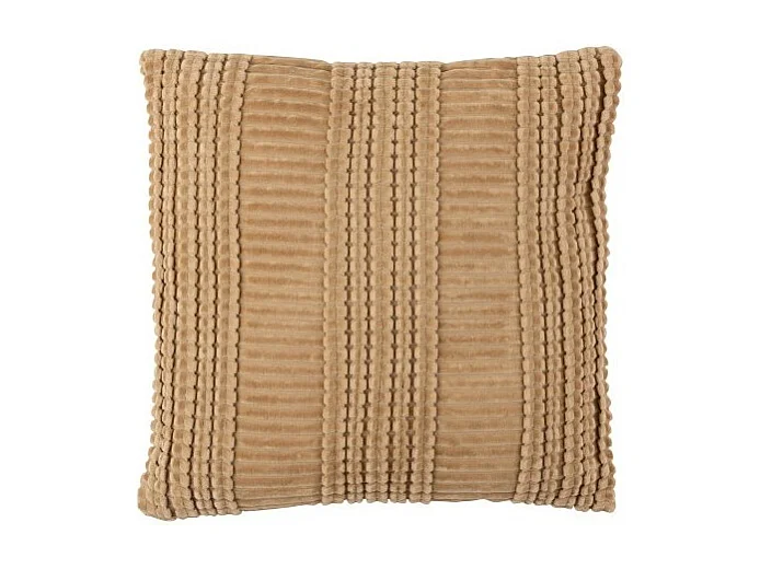Almohadón línea algodón cuadrado ocre/marrón 45x45 cm