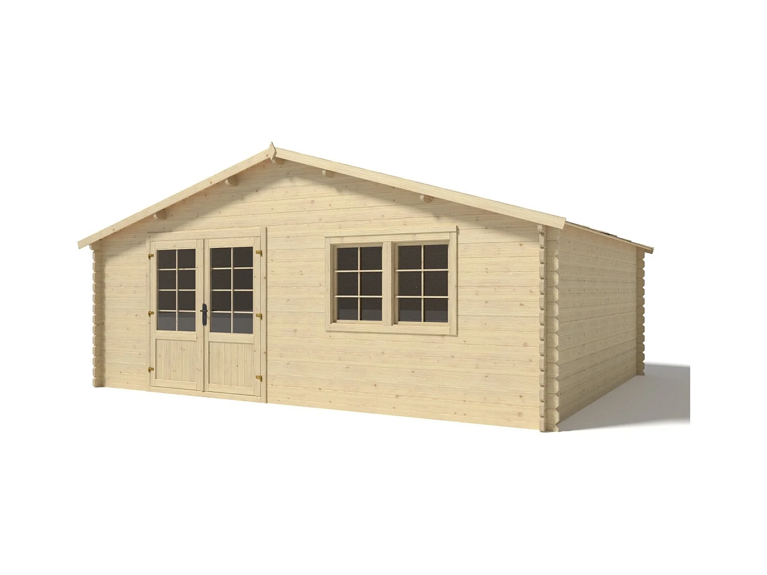 Abri de jardin en bois - 30m2 - 6x5m - Ep. 40mm - Couleur: naturel - DOM748 - ALTANKA