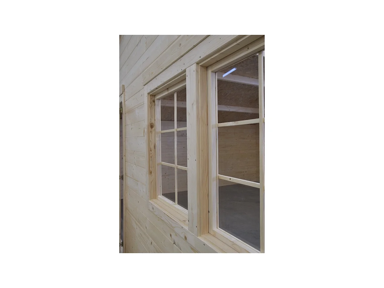 Abri de jardin en bois - 30m2 - 6x5m - Ep. 40mm - Couleur: naturel - DOM748 - ALTANKA