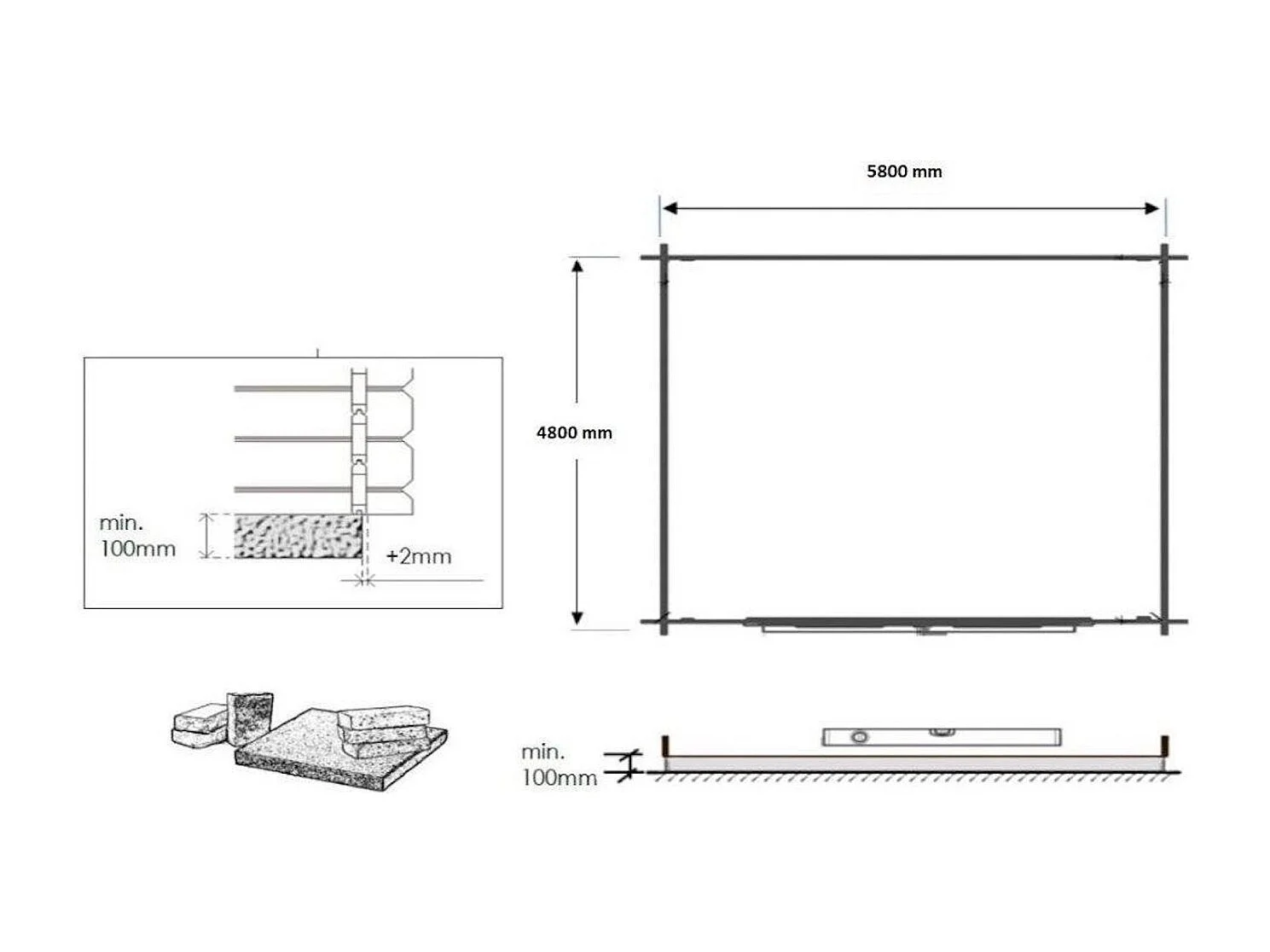 Casetta da giardino in legno - 30m2 - 6x5m - 40mm - colore: naturale - DOM748 - ALTANKA