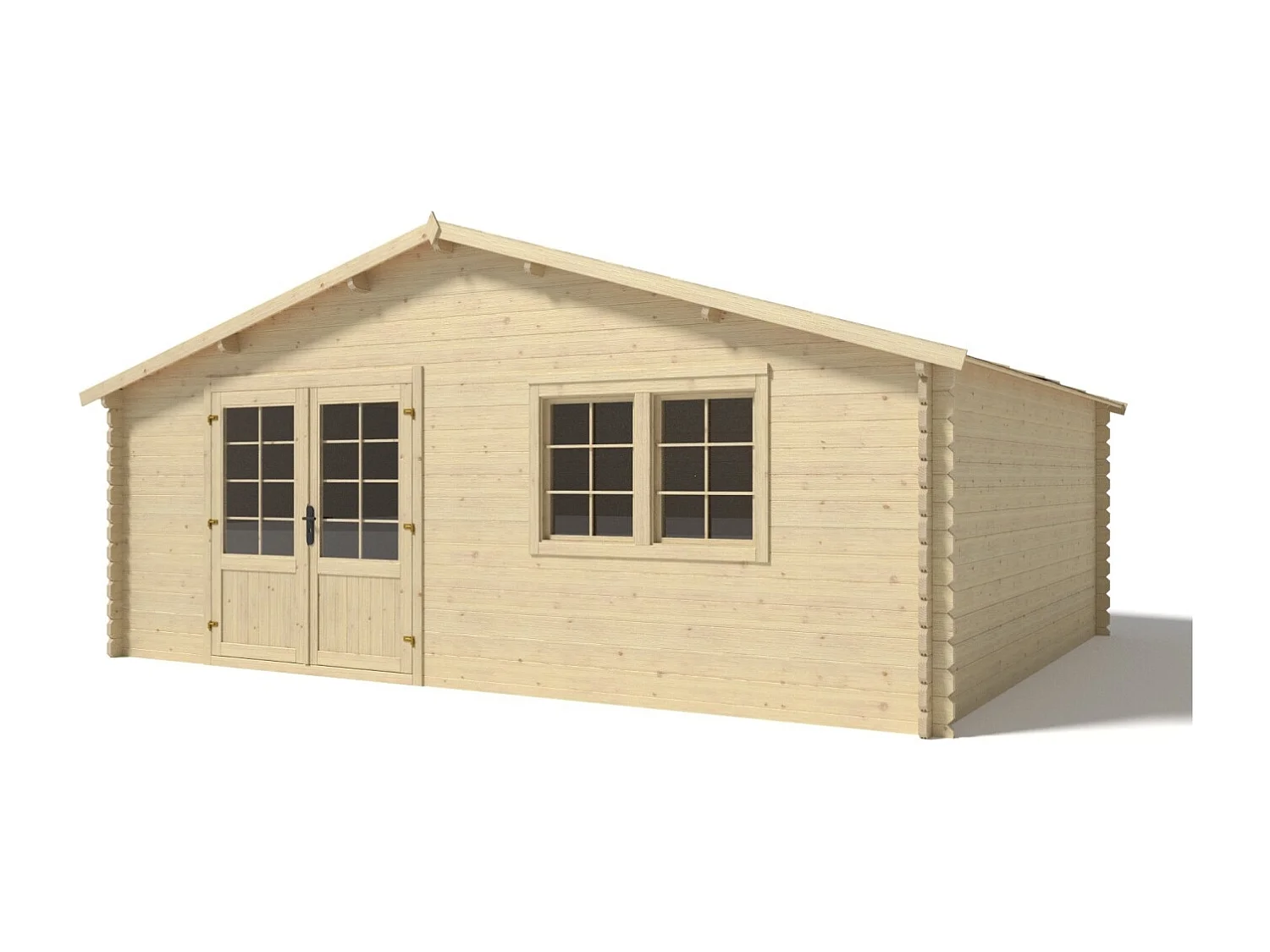 Abri de jardin en bois - 30m2 - 6x5m - Ep. 40mm - Couleur: naturel - DOM748 - ALTANKA