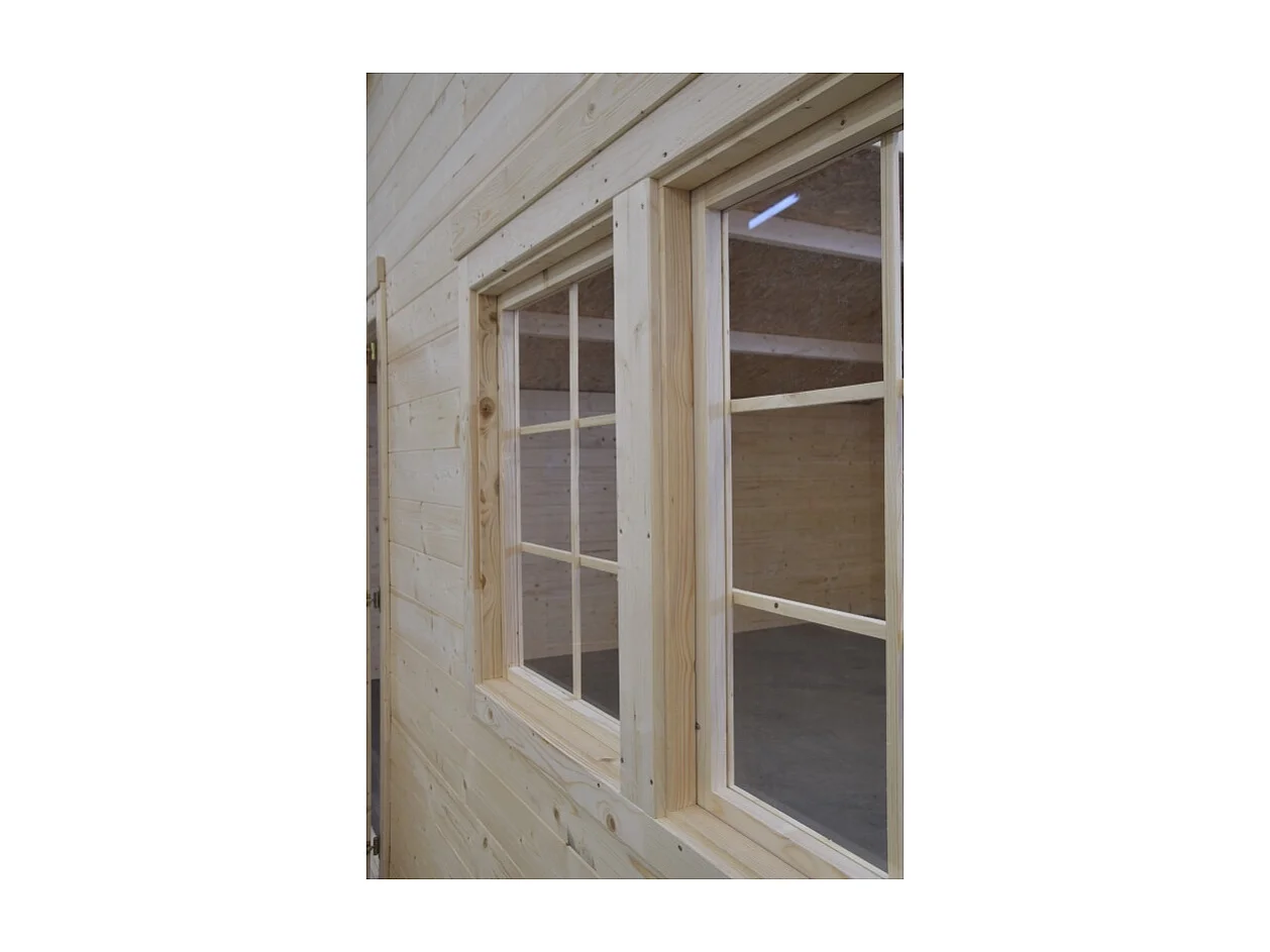 Abri de jardin en bois - 30m2 - 6x5m - Ep. 40mm - Couleur: naturel - DOM748 - ALTANKA