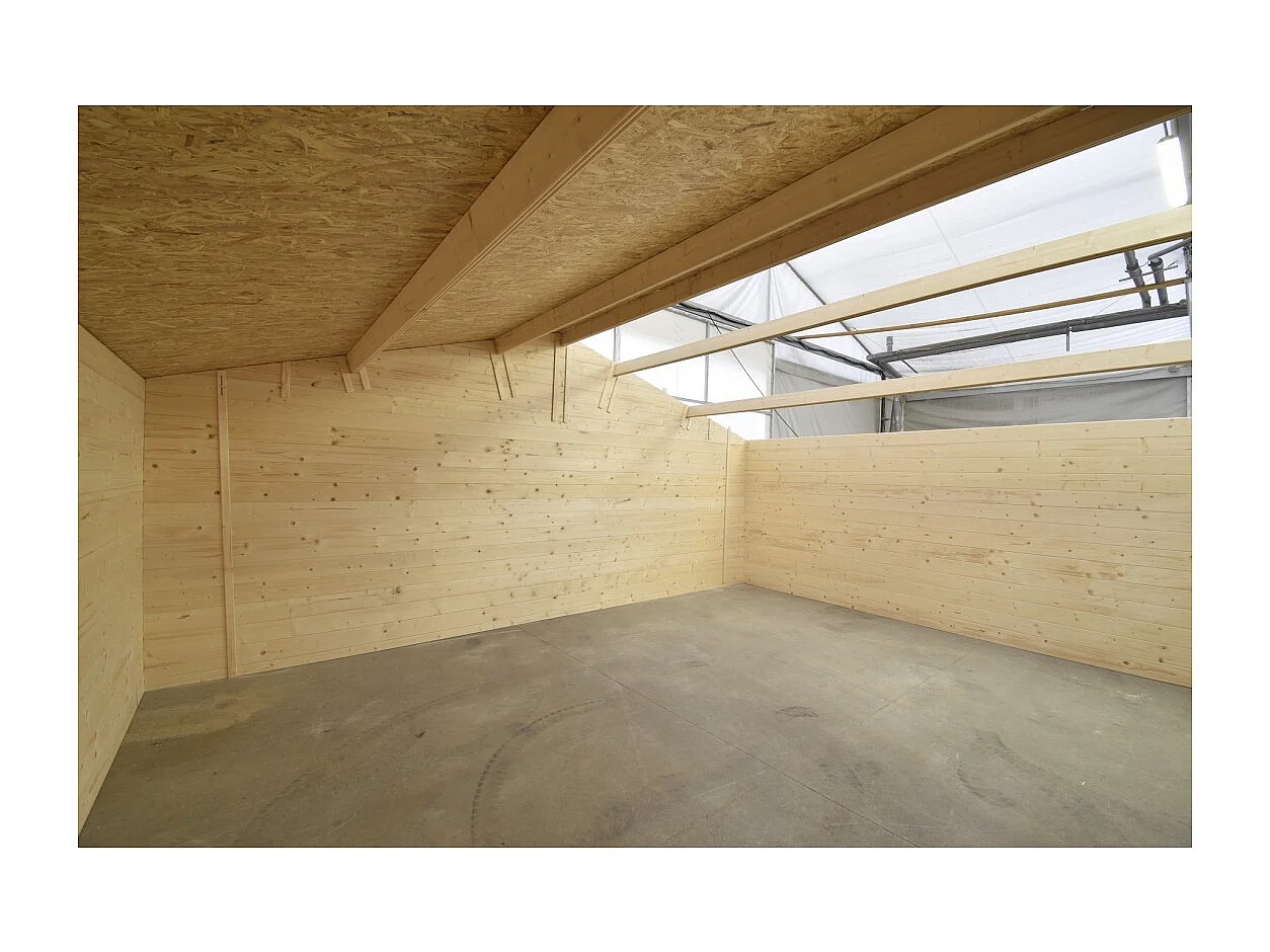 Abri de jardin en bois - 30m2 - 6x5m - Ep. 40mm - Couleur: naturel - DOM748 - ALTANKA