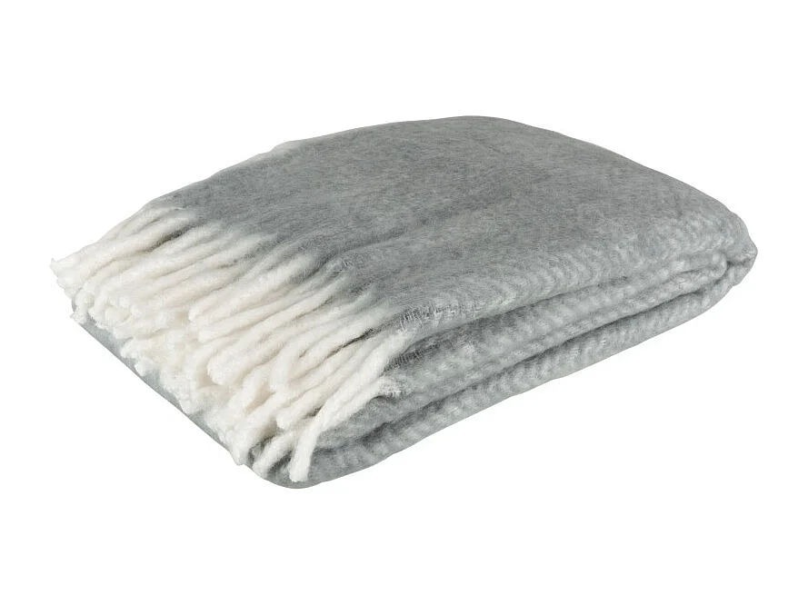 Plaid de acrílico y lana gris de 190x136cm