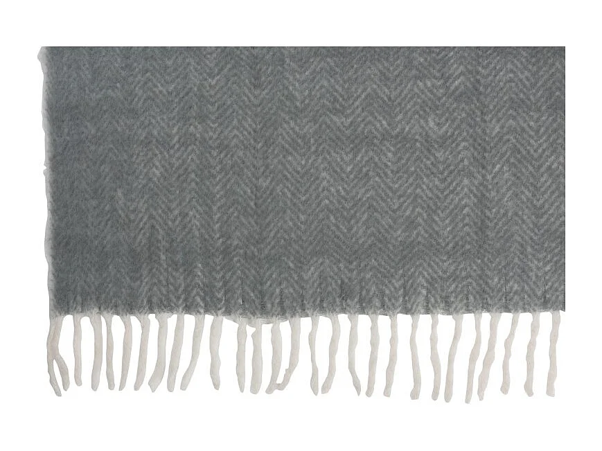 Plaid de acrílico y lana gris de 190x136cm