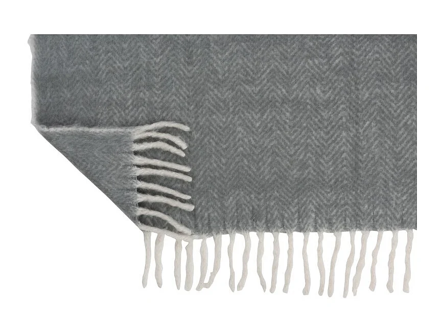 Plaid de acrílico y lana gris de 190x136cm