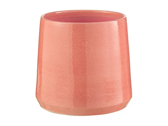 Macetero redondo de cerámica rosa 24x24x22 cm