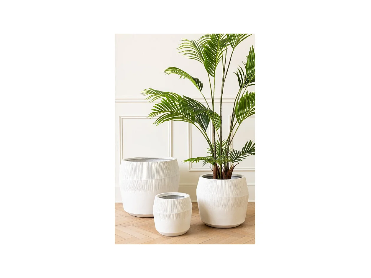 Macetero de cerámica blanco 50.5x50.5x49.5 cm (juego de 3)