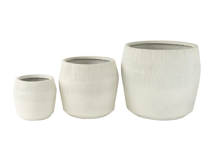 Macetero de cerámica blanco 50.5x50.5x49.5 cm (juego de 3)