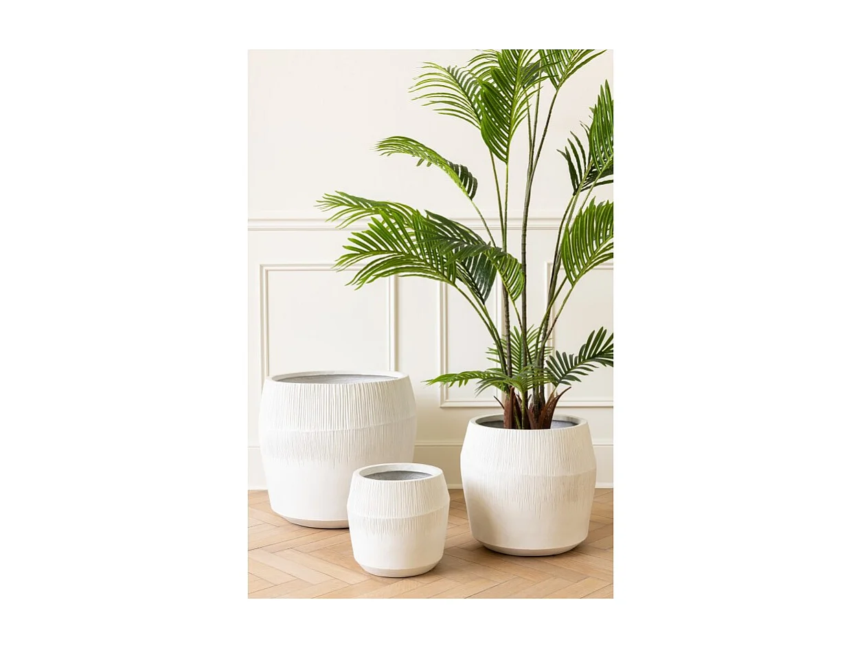 Macetero de cerámica blanco 50.5x50.5x49.5 cm (juego de 3)