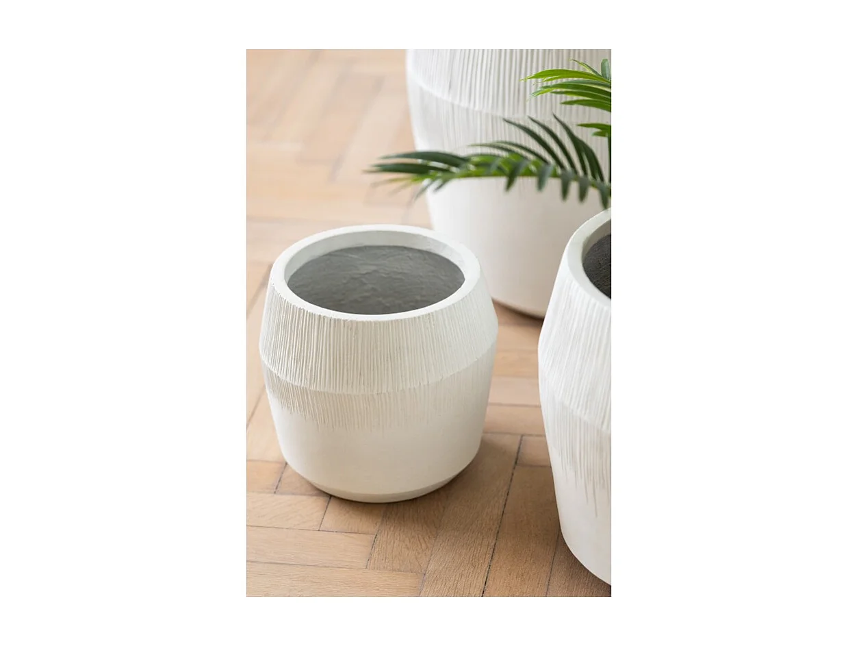 Macetero de cerámica blanco 50.5x50.5x49.5 cm (juego de 3)