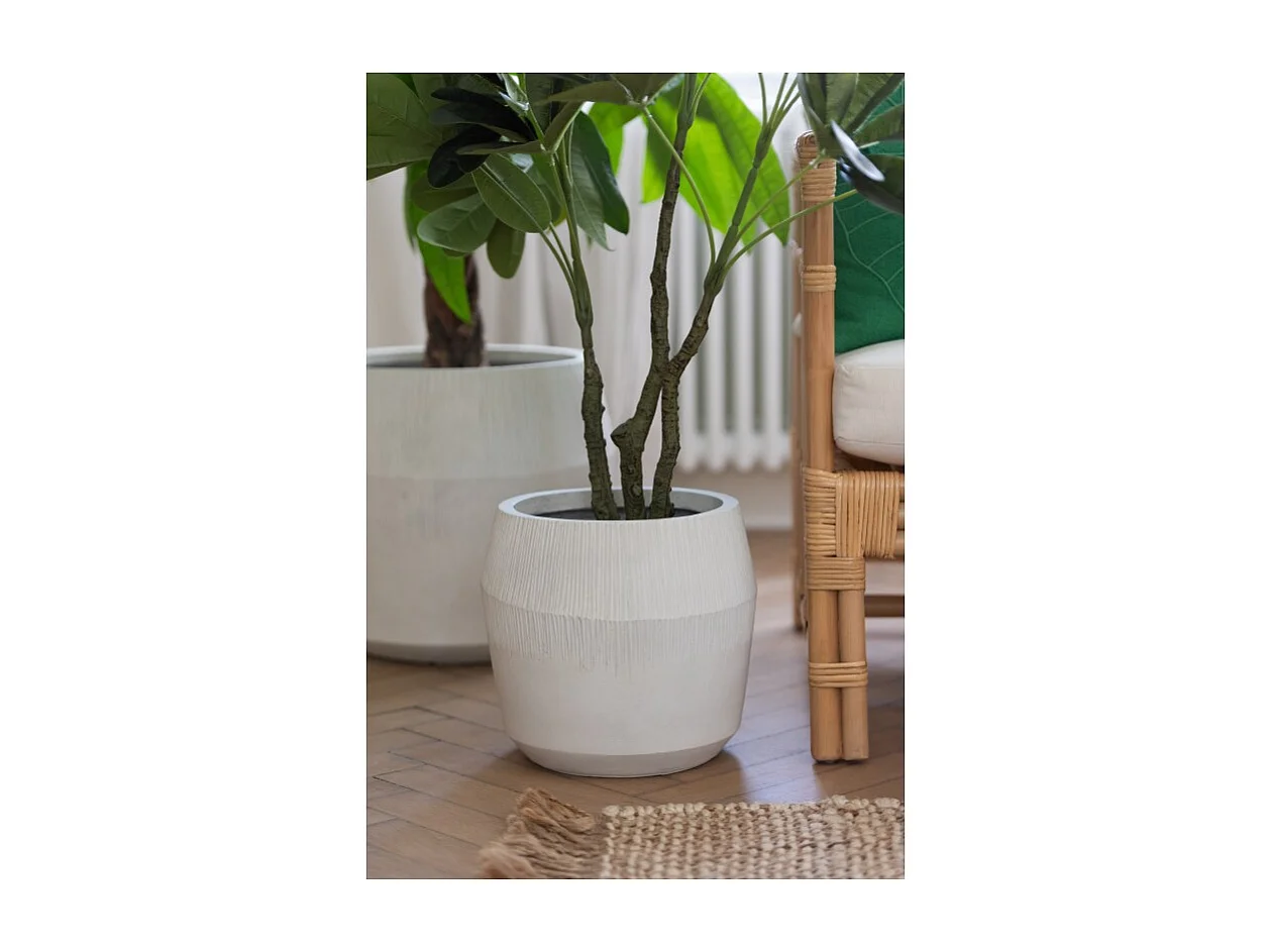 Macetero de cerámica blanco 50.5x50.5x49.5 cm (juego de 3)