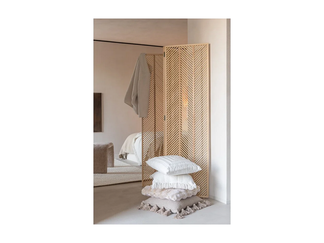 Cojín cuadrado de poliéster beige 45x45x18 cm